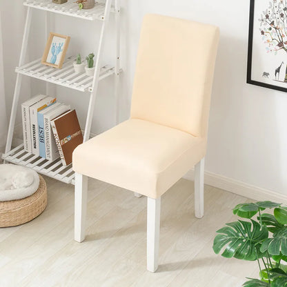 Simple Modern Household Dining Chair Slipcover Half-Pack Stretch Polyester Cover Wear-Resistant and Dustproof