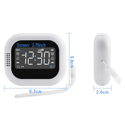 Modern LED Clock for Bedroom Analog/Digital Vibration Alarm with In/Out Wall Mount Electronic Movement