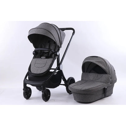 Portable 4-in-1 Baby Stroller with Adjustable Footrest and PU Wheels Sleeping Cot Carrying Basket-for Wholesaling