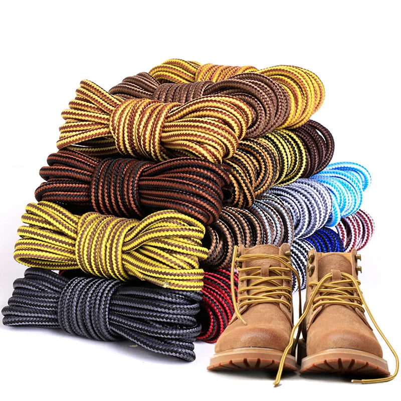 WEGOODZF Custom High Quality Athletic Striped Outdoor Shoe Laces Plastic Tips Work Shoes Boots Hiking Walking Shoe Laces