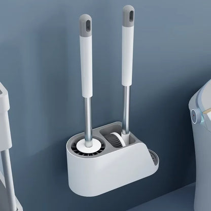 Hot Sale Household Wall Mounted Toilet Cleaning Brushes and Plunger Set No-drilling  for Bathroom