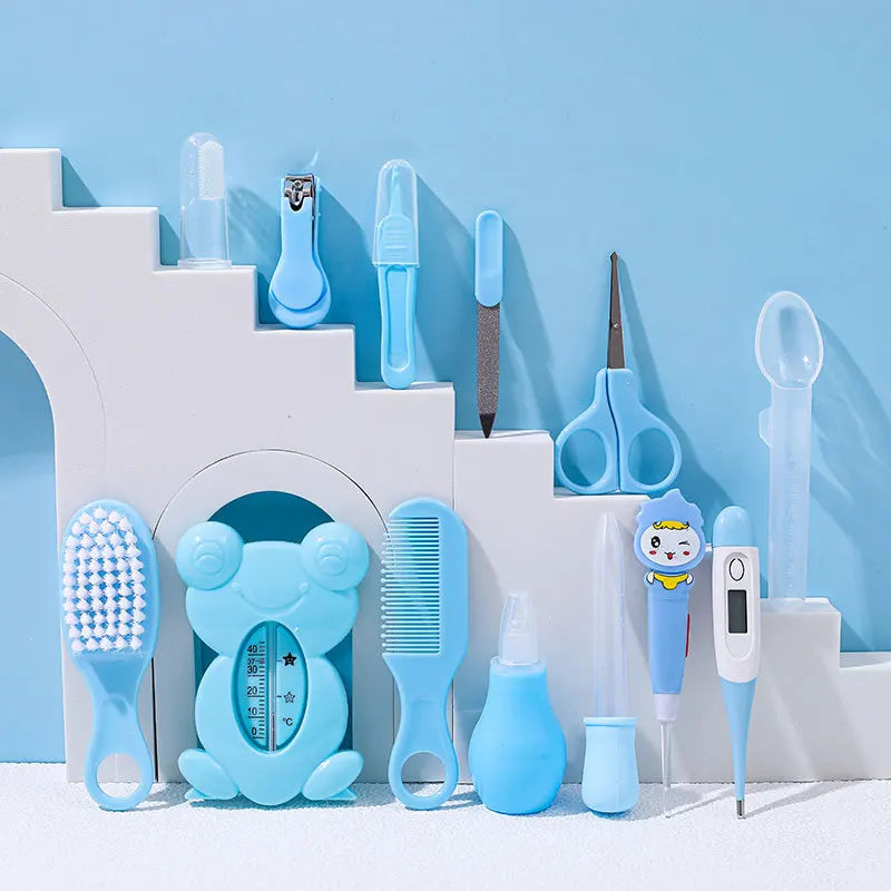 Baby Care Bag Set New Born Baby Products Baby Nasal Aspirator Nail Clipper Thermometer 13 Piece Daily Cleaning Care