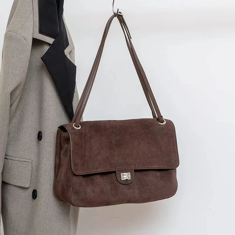New Trending Top Grain Cowhide Leather Women's Maxi Flap Totes Shoulder Bags Ladies Crossbody Bags Fashion Classic Messenger Bag