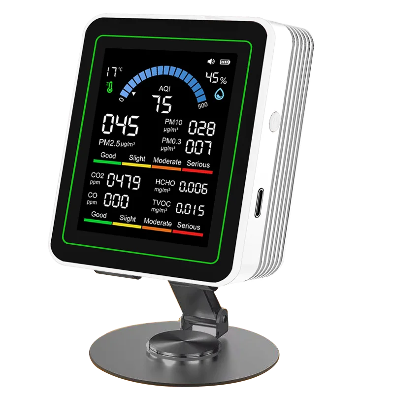 10 in 1 Year's Worth Computer Import Air Quality Monitor Measures PM2.5 PM10 CO2 AQI TVOC