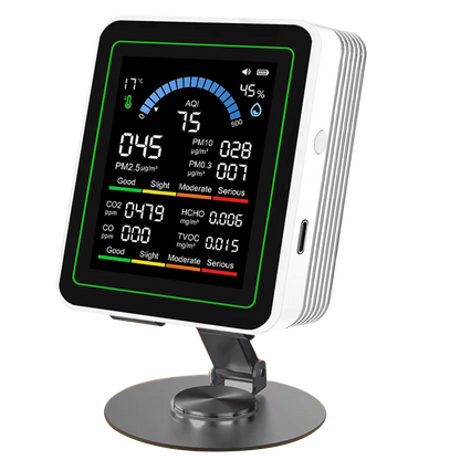 10 in 1 Year's Worth Computer Import Air Quality Monitor Measures PM2.5 PM10 CO2 AQI TVOC