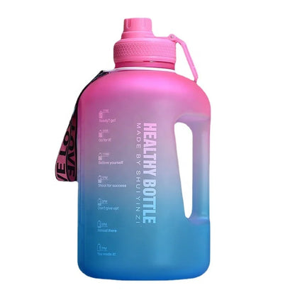 2.2L 64OZ Gallon Frosted Gym Jug Luxury Plastic BPA Free Portable Water Bottle With Motivational Time Marker