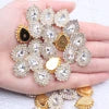 Hot Sale Flatback Claw Glass Rhinestones 7x10mm 200pcs Sew on Tear Shiny Crystals Gold Base for Bags & Clothes