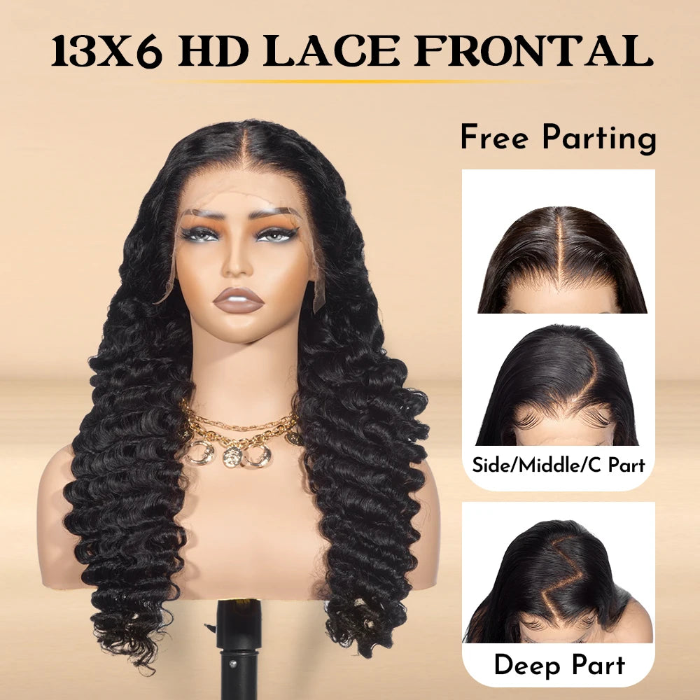 Hair Salon Best Choice JP 200 Density Preplucked Cambodian Long Body Wave 13x6 HD Lace Frontal Virgin Raw Human Hair Wig