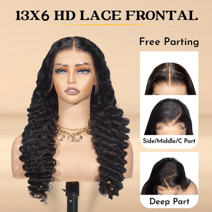 Hair Salon Best Choice JP 200 Density Preplucked Cambodian Long Body Wave 13x6 HD Lace Frontal Virgin Raw Human Hair Wig