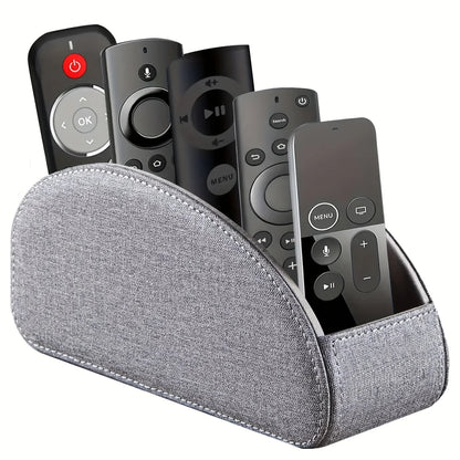 Faux Leather Remote Control Holder with 5 Compartments, Multifunctional Desktop Storage Box/Remote Organizer Caddy/Pen Case/Home
