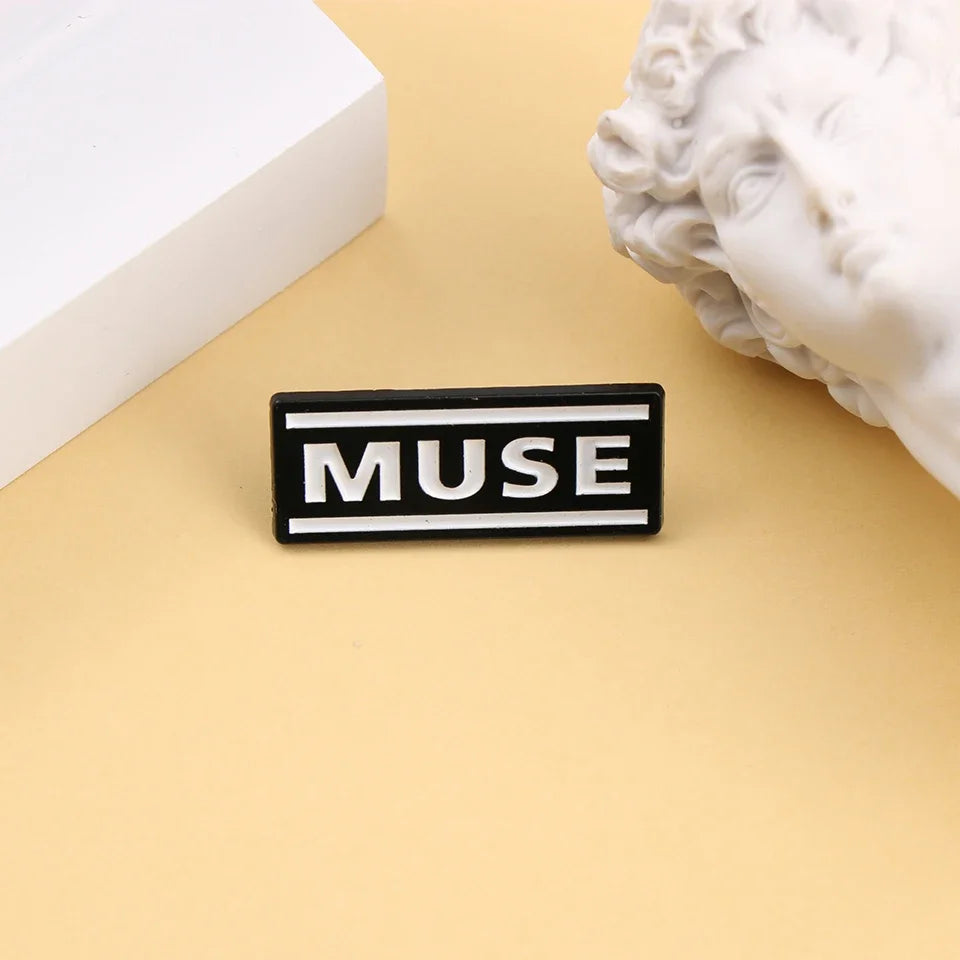 Shmik Funny Rock and Roll Band Enamel Pin Punk Letters Badge Album Collection Jewelry Gift for Music Fans