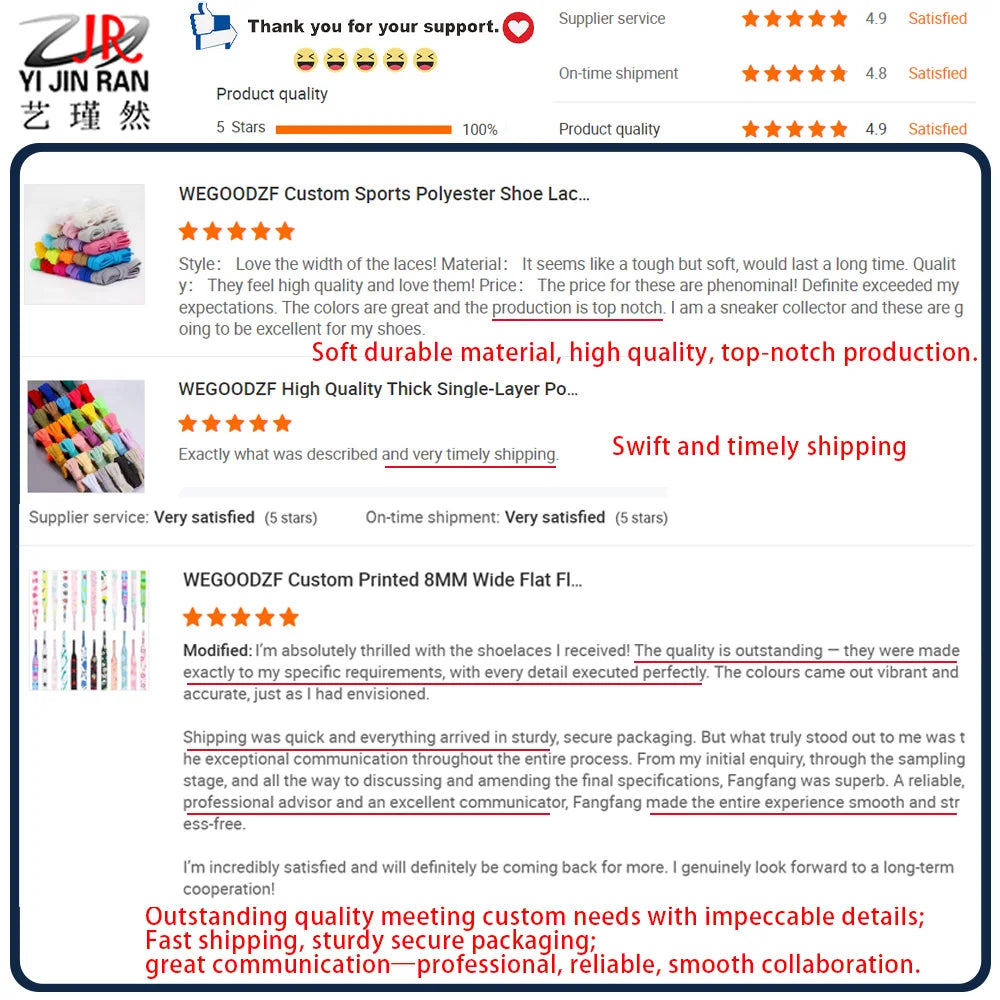WEGOODZF Custom High Quality Athletic Striped Outdoor Shoe Laces Plastic Tips Work Shoes Boots Hiking Walking Shoe Laces