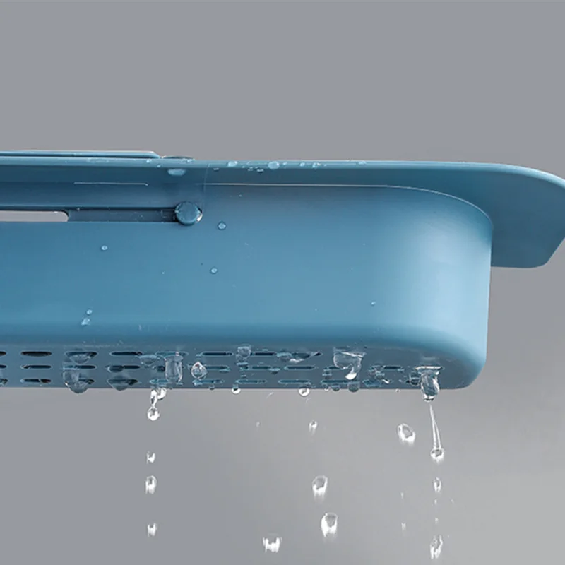 Teleskop-Spülbeckenregal, selbstentleerendes Küchenregal, Seifen- und Schwamm-Aufbewahrungskorbhalter, Lappen-Handtuchhalter, Haushaltswaren