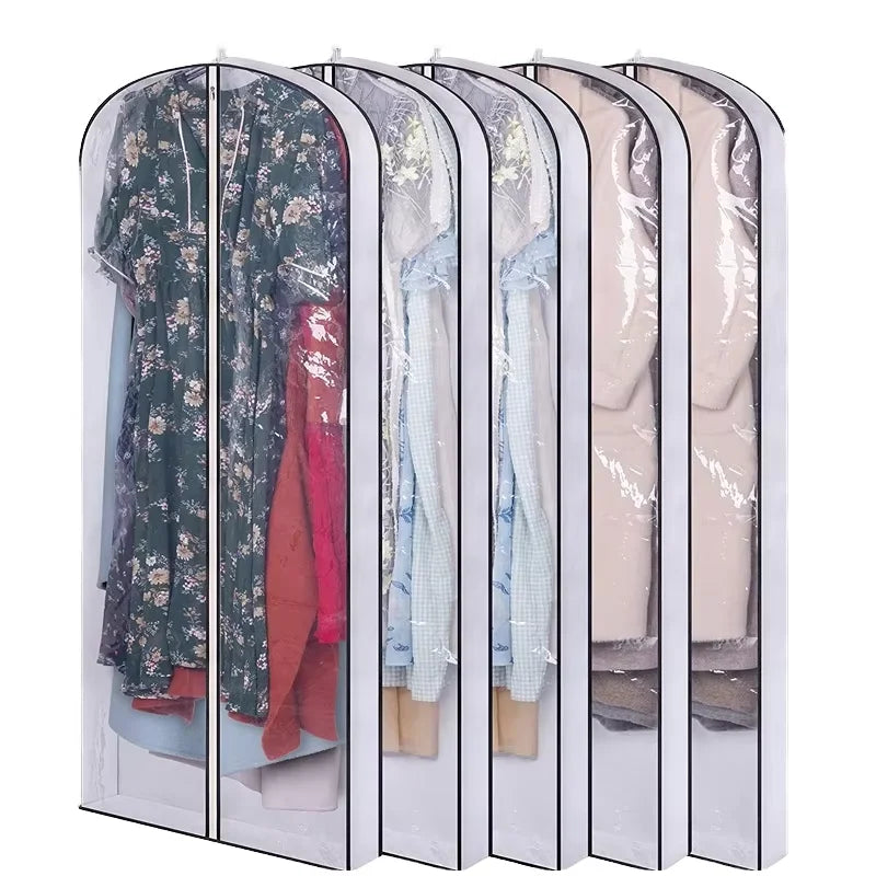High Quality Custom Printed Clear Transparent PEVA PVC Wedding Dress Garment Bags Large Capacity Clear Plastic Cover Bags