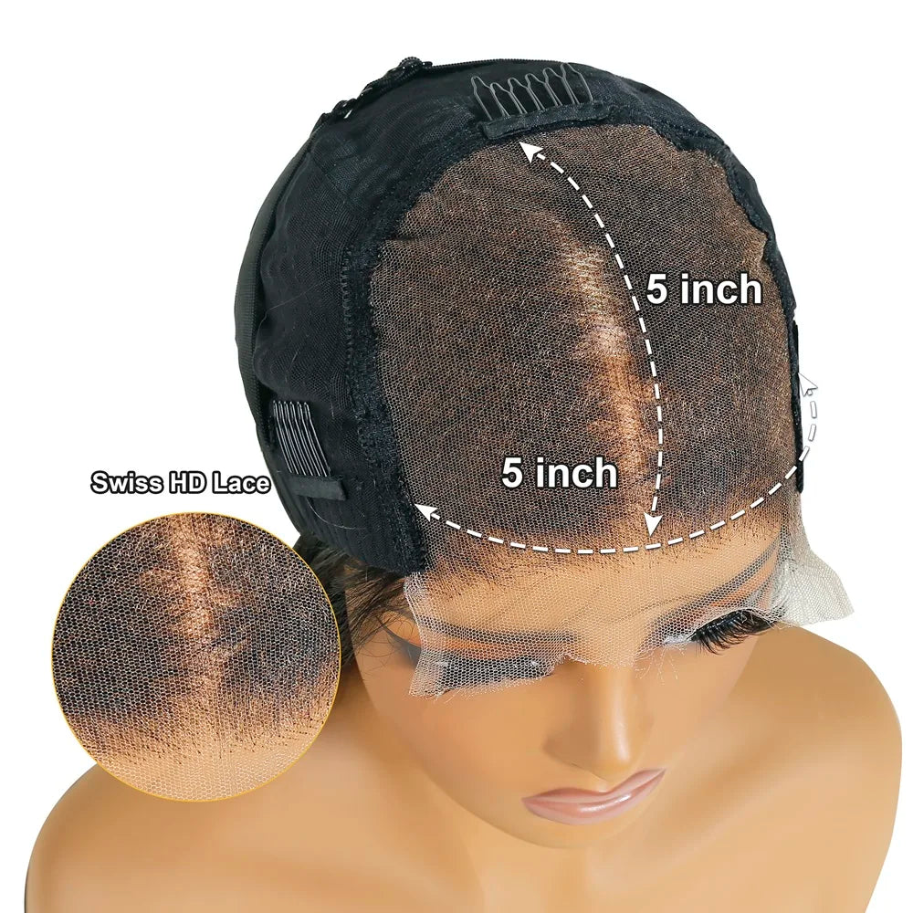 250% High Density 5X5 HD Lace Wig Frontal 16-20 Inch Virgin Human Hair Short Bob Wig Straight and Deep Wave Styles