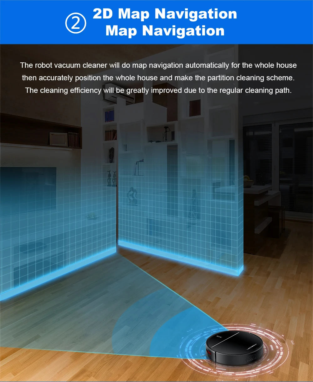 Liectroux M7S Robot Vacuum Cleaner,Smart Dynamic Navigation,4000Pa,Wet Mop,WiFi,Silent,Work with Alexa & Google Home