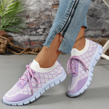 2026 NEW KJ Women's Sneakers Breathable Mesh Casual Sports Shoes New Thick Sole Travel Shoes with Cushioning Lightweight