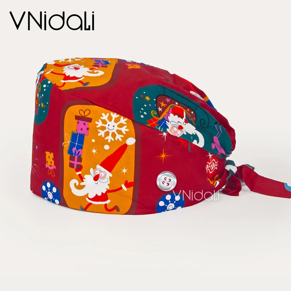 Solid color scrub cap with button pet grooming working Caps  surgical cap Lab work hat  womens Scrub hats nurse accessories