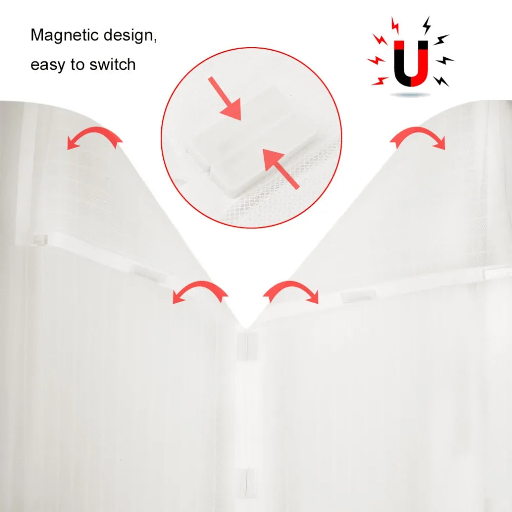 Sommerliche Anti-Mücken-Insekten-Fliegen-Vorhänge, Netz-Tür-Fliegengitter, Küchenvorhänge aus Polyesterfaser, Maschengewebe, Magnete