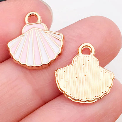 Hot Sale Natural Crafts Alloy Ocean Starfish Conch Seashell Enamel for DIY Nautical Jewelry Making Home Decoration