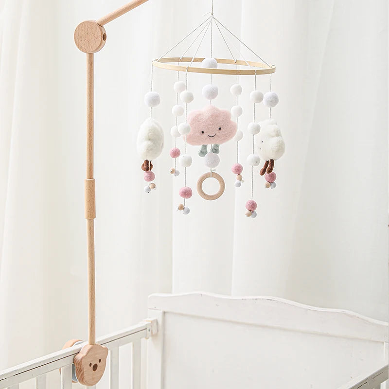 Baby Crib Mobile Bed Bell Toys Musical Rattle Educational Toys Bed Bell Newborn Mobile Bed Bell Bracket Baby Hanging Toys Holder