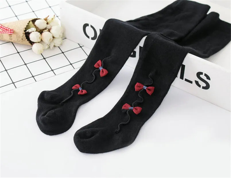 0-3Yrs Newborn baby girls pantyhose velvet ribbon bowknot design kids leggings for girls clothes toddler baby stocking children