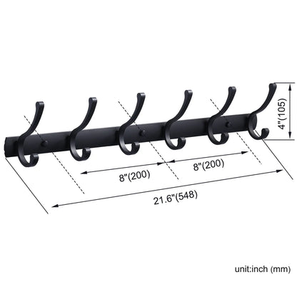 Home Storage Hooks Wall Hooks & Coat Racks Wall Mounted,Mental Black Coat Hanger Wall Mount Towel Hooks for Bathrooms