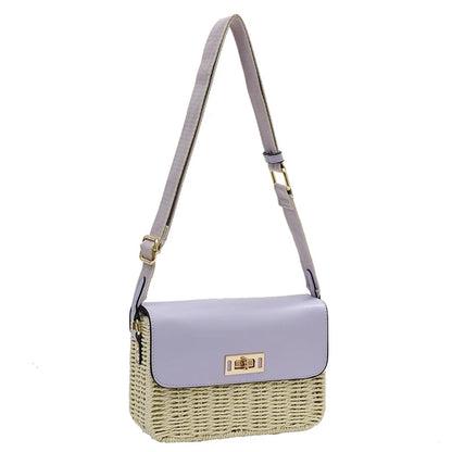 Summer Women's Female Straw Shoulder Bag - Small Flap Crossbody Bags for Women - Luxury Women's Bag with Cell Phone Purse