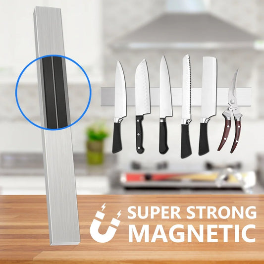 Knife Holder Rack  Wall Mounted Strength Holder Magnet Knife Magnetic Holder with Hooks for Kitchen