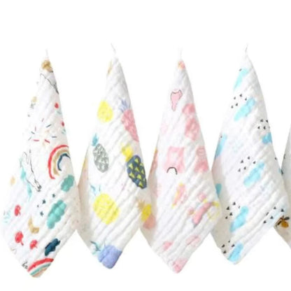 Safe Soft Eco-friendly Hypoallergenic Baby Textile Design Woven Muslin Cotton Burp Cloth Newborns 20x20cm Rectangle High-quality