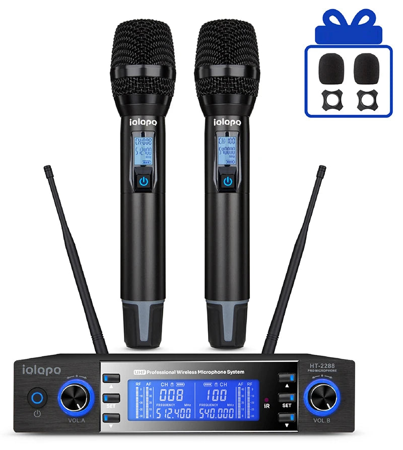 IQlQPQ HT2288 Professional UHF Wireless Dynamic Handheld Mic Portable Conference KTV & Church Microphone Kids Compatible