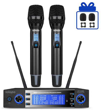 IQlQPQ HT2288 Professional UHF Wireless Dynamic Handheld Mic Portable Conference KTV & Church Microphone Kids Compatible