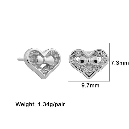 New Jewelry Minimalist Shaped Heart Nimi Small Size Cz Zirconia S925 Silver Stud Earrings for Kids