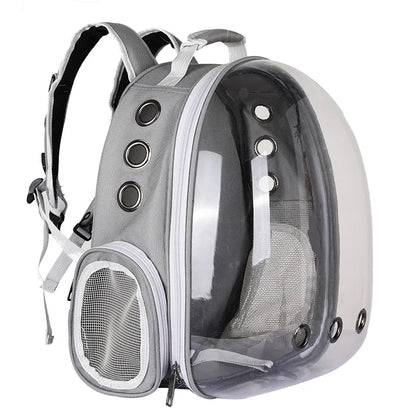 Portable Breathable Oxford Polyester Zipper Transparent Outside Cat Bag Pet Backpack Carrier for Cats