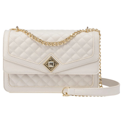 LOVEVOOK 2023 Leather Quilted Sling Shoulder Bag With Chain Trendy Clutch Ladies Evening Purse Luxury Crossbody Bags for Women