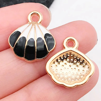 Hot Sale Natural Crafts Alloy Ocean Starfish Conch Seashell Enamel for DIY Nautical Jewelry Making Home Decoration