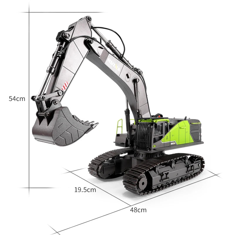 Hot Selling Huina 1593 RC Excavator Metal 1/14 Dumper Truck Crawler Alloy Tractor Loader 2.4Ghz RC Car for Kids Toys Charger