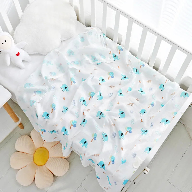 Low Price in Stock 2 Layer Bamboo Cotton Baby Muslin Dream Blanket 47*47 High Quality 100% Cotton Swaddle Muslin Blanket