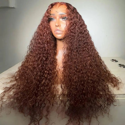 Curly 7*7 Human Hair Wigs Heavy Density 13*6 HD Transparent Kinky Curly Lace Frontal Wig 250% Honey Brown 13*4 Lace Frontal Wig