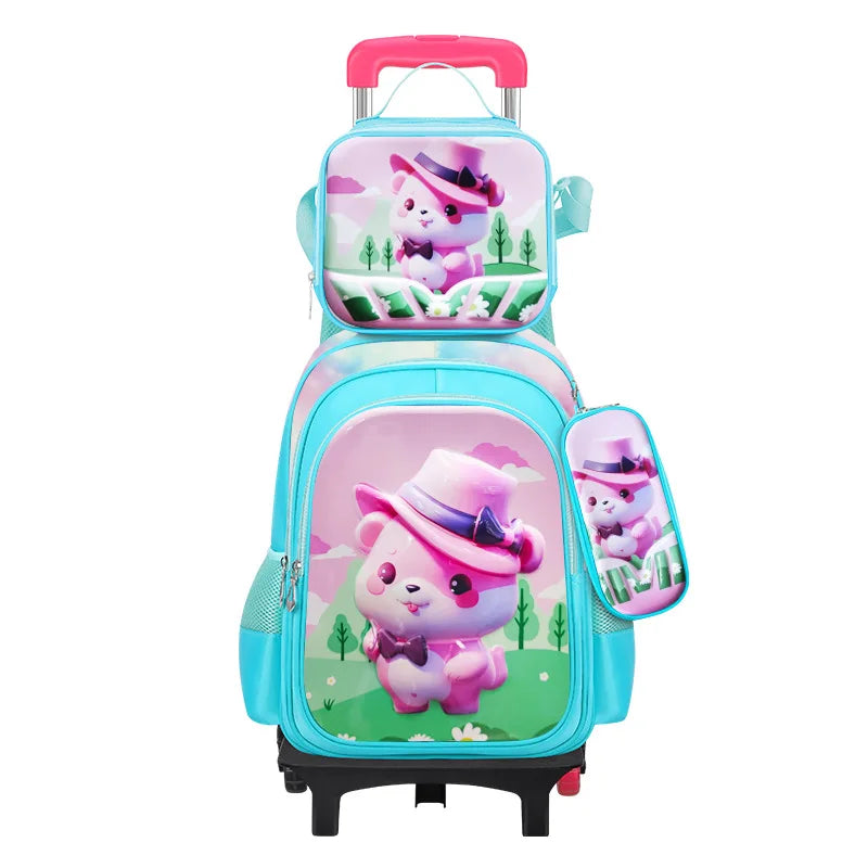 3D Cartoon Children 16 Inch 3PCS School  Bags Set Kids School Backpack  With Pencil Case and Lunch Container for Boy Girl
