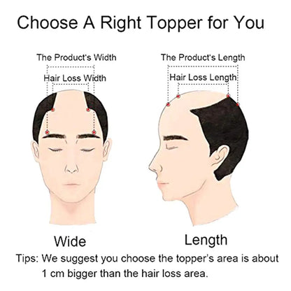 Toupee for Men, Human Hair Wigs Invisible Male Bald Patch Seamless Replacement Toupee Clip Hairpiece Wig for Daily Wear