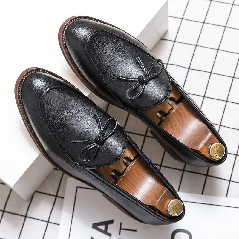 Luxury Designer Dress Shoes for Men Latest Style PU Leather Slip-On Fashion Comfortable Height Increasing Big Size for Winter