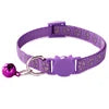 Cute 1.0cm Reflective Stripe Cat Collar with Breakaway Head Plastic Buckle Polyester Small Colored Bell Printed Pet Paws Design