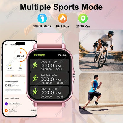 1. 83" Full Touch Screen Smartwatch with Wireless Calls/Messaging, Multiple Sports Modes, Remote Camera Control, Music Playback