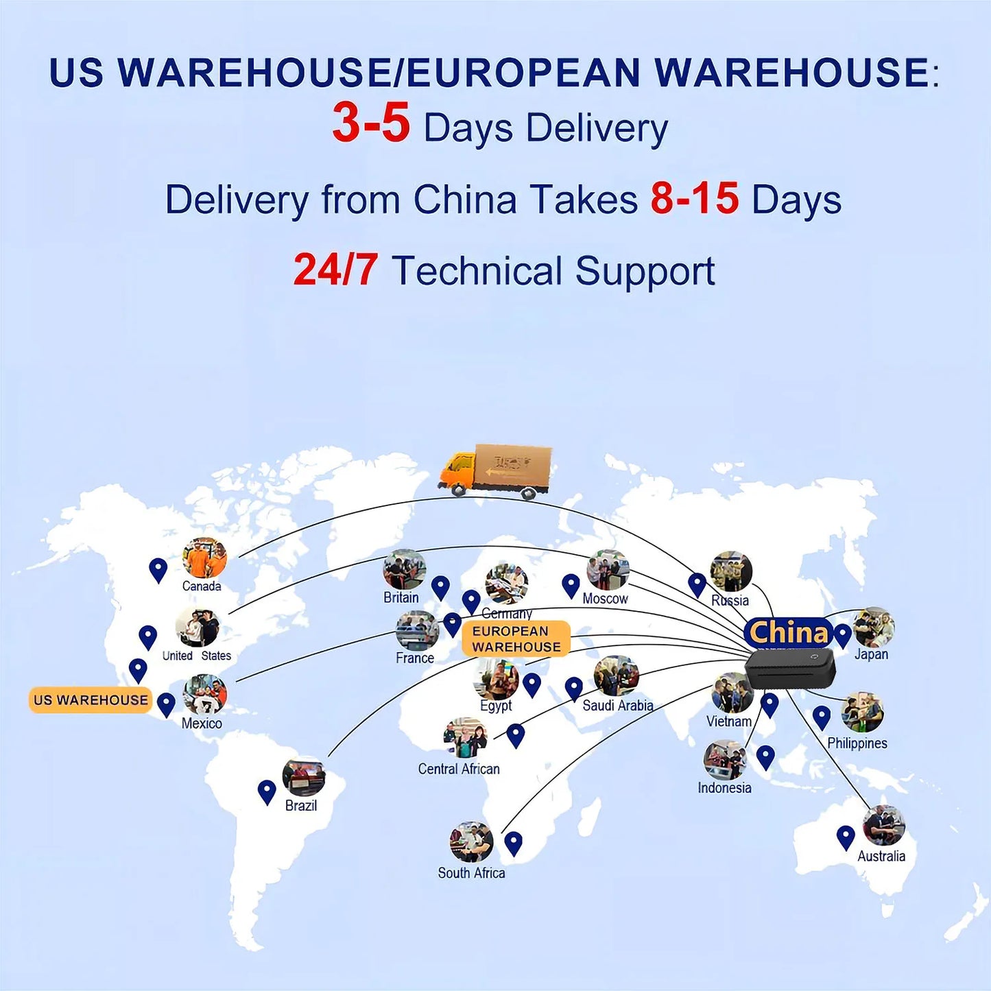 W-Marklife X4 Imprimante Shipping Portable Thermal Label Printer Business 4x6 Inch ROHS Certified USB/Wireless Warehouse Use