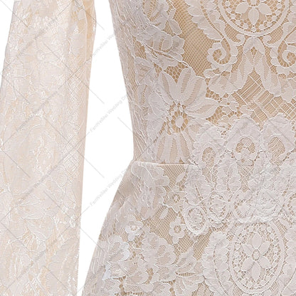 3020# Strapless Beach Boho Wedding Dress Lace Flare Sleeve Sheath Elegant Bridal Gown 2022 Off the Shoulder Sweep Train