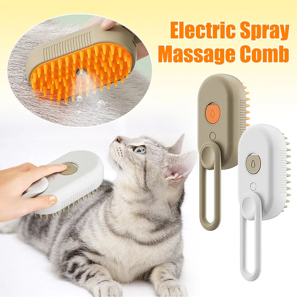 Pet Spa Brush for Dogs Cats  Self Cleaning Spray Comb for Cats Massage Shedding Pet Spray Hair Removal Comb