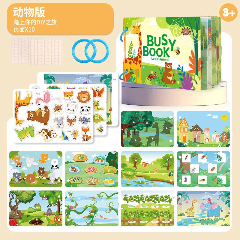 Montessori Educational Toys Preschool Kindergarten Learning Busy Book Sticker Activities for Kids Picture Books XH XHCP-241105