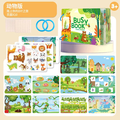 Montessori Educational Toys Preschool Kindergarten Learning Busy Book Sticker Activities for Kids Picture Books XH XHCP-241105