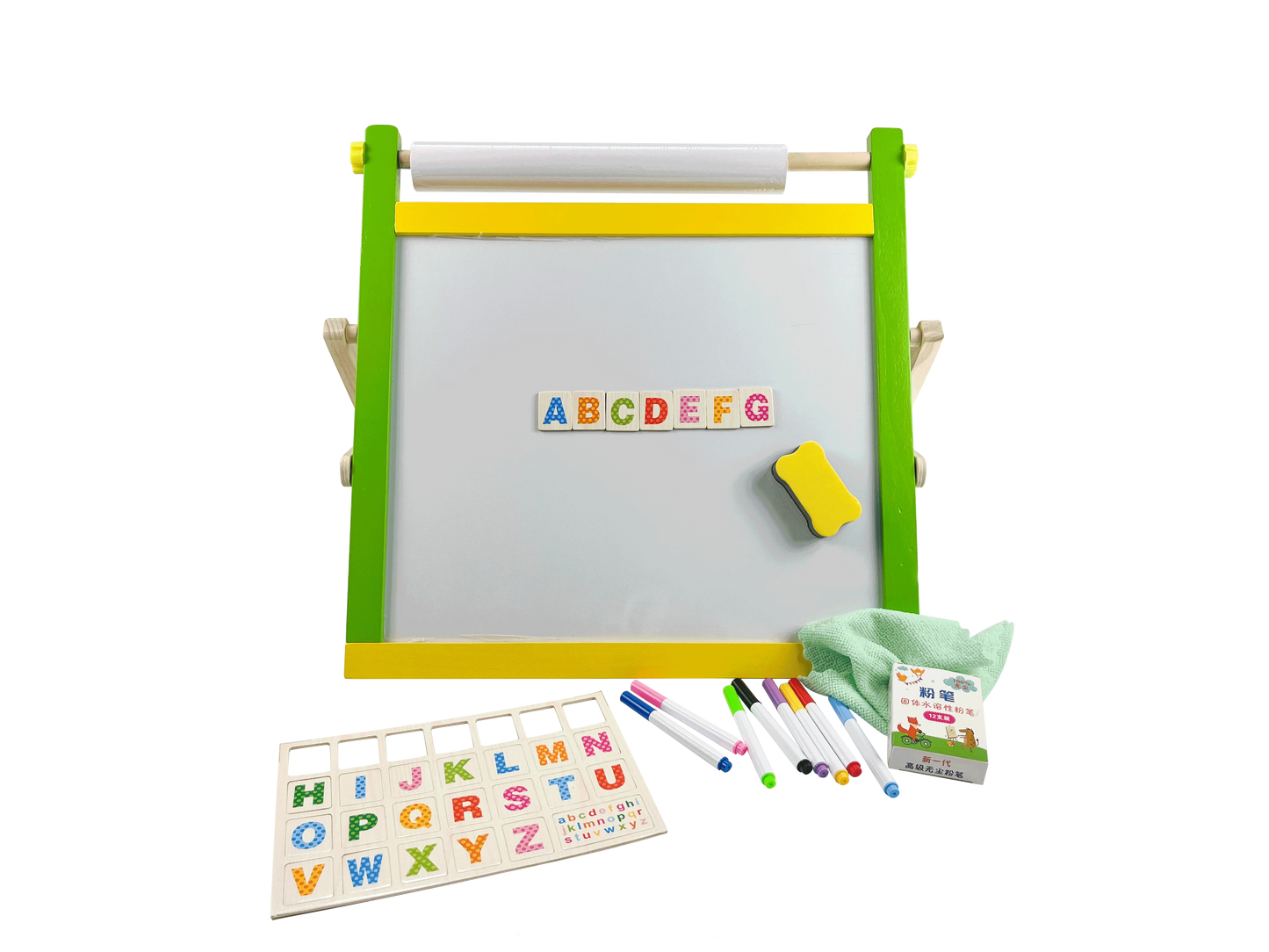 Children's Double-Sided Magnetic Drawing Board Multi-Function Number Letter Wooden Writing Board Small Blackboard for Graffiti